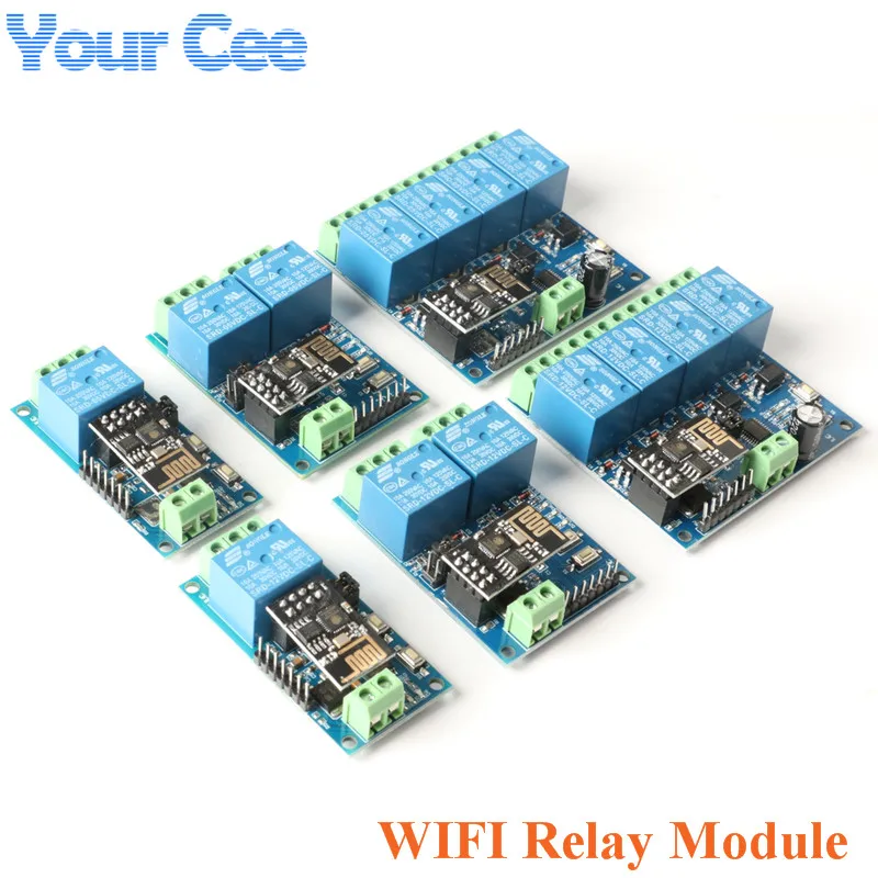 Релейный модуль для умного дома ESP8266 ESP 01 5 В/12 В 1/2/4 канала Wi Fi|Интегральные схемы| |