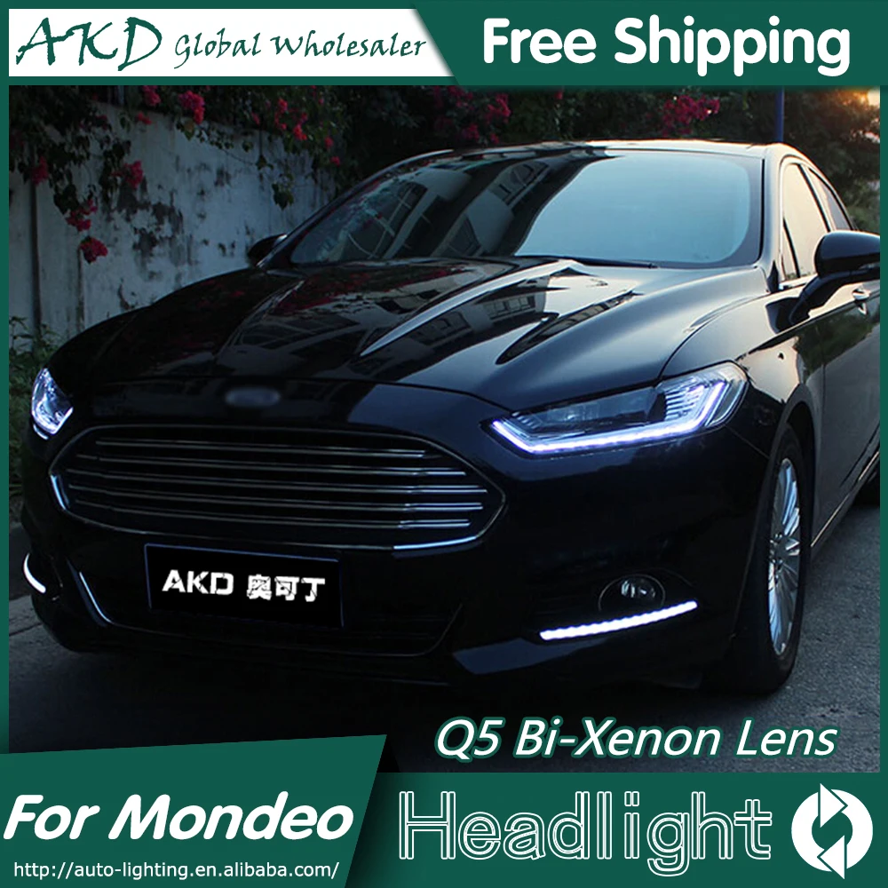 Фары для автомобиля Ford Mondeo Fusion 13-17 DRL дневные ходовые огни Светодиодный Биксеноновая лампа Противотуманные фары, аксессуары для автомобиля