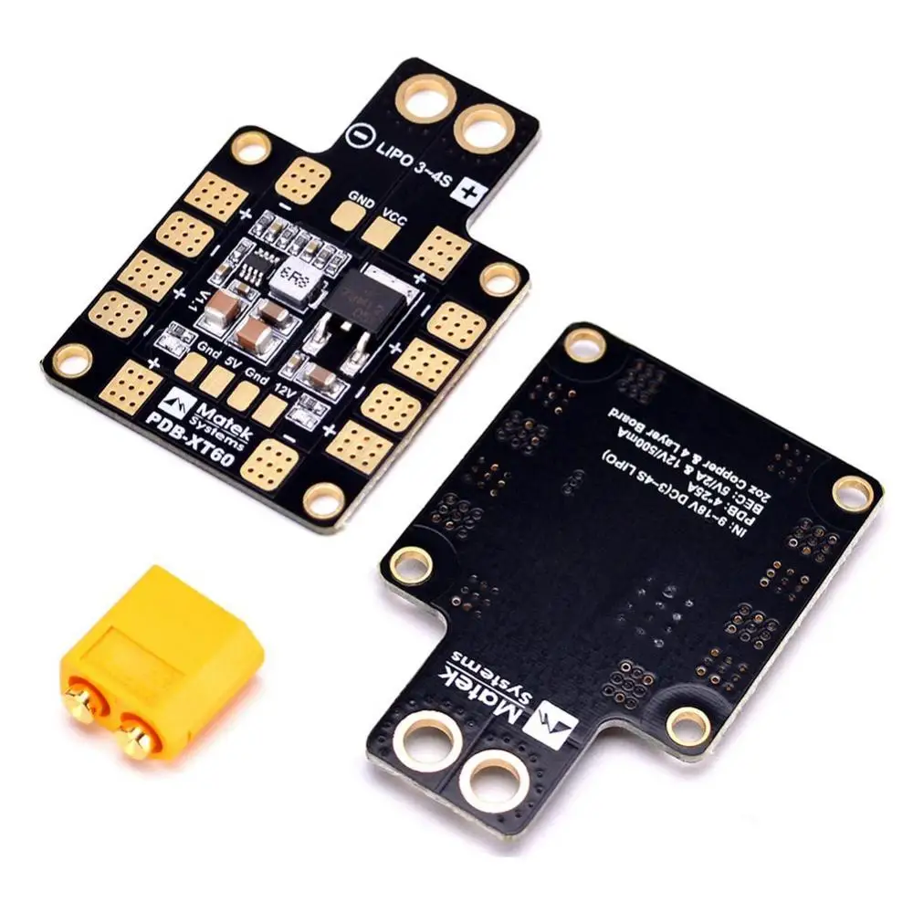 

Matek Systems PDB XT60 W/ BEC 5V & 12V 2oz Copper For RC Helicopter FPV Quadcopter Muliticopter Drone Power Distribution Board