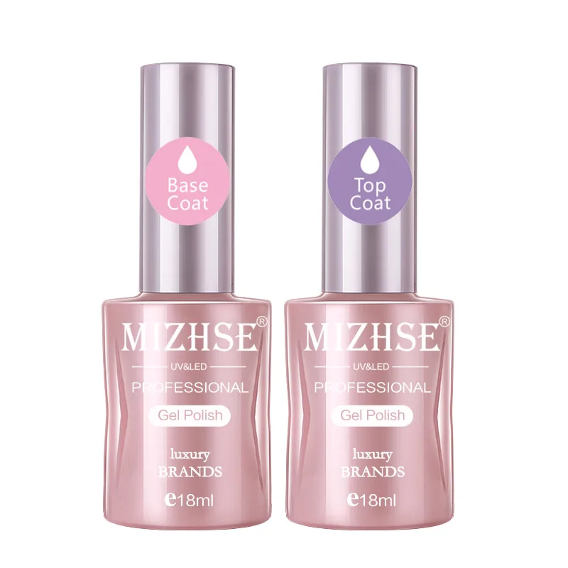 Top Base Coat MIZHSE 18 мл УФ-гель для ногтей лак замачиваемый УФ светодиодный Гель-лак для ногтей Базовое покрытие верхний цвет Гель-лак полирует ногти - Цвет: Top Base Coat
