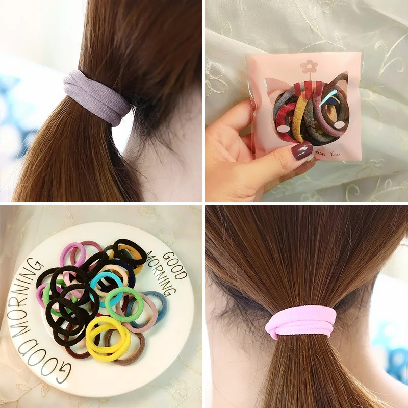 

10PC Sweet Candy Color Circle Female Ponytail Elastic Hair Bands Fashion Girls High Elastic Women's Hair Accessories HeadWear