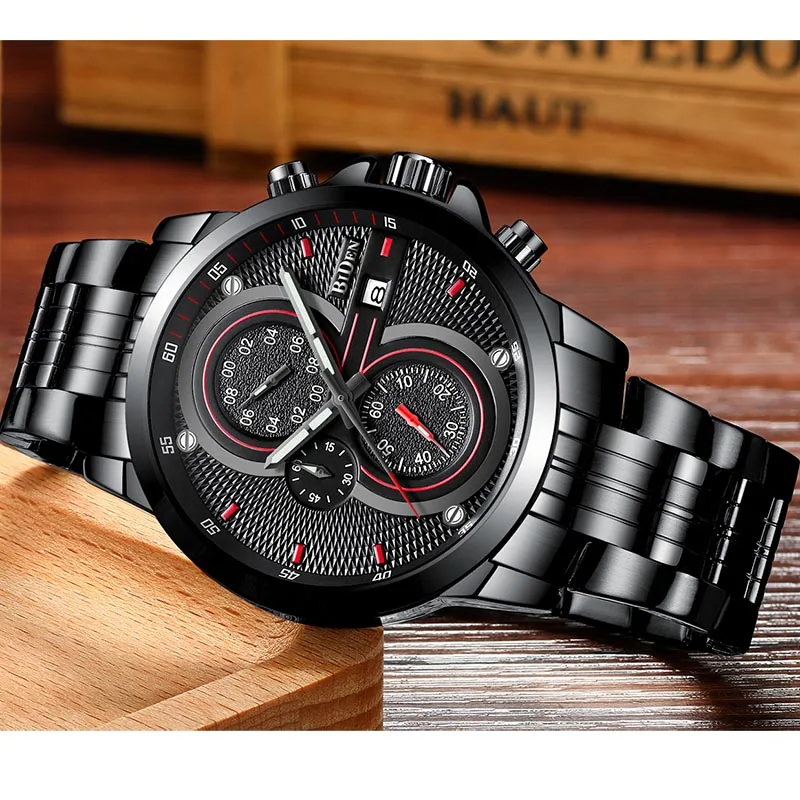 Часы мужские кварцевые водонепроницаемые со стальным ремешком | Наручные часы