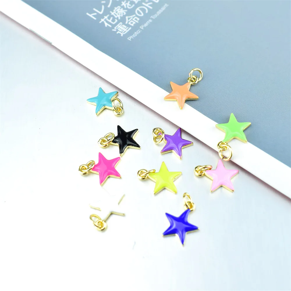 

Meibeads 2021 Multicolor Enamel Star Pendants for Necklaces Bracelets Making Handmade Diy Jewelry Copper Accessories One Piece