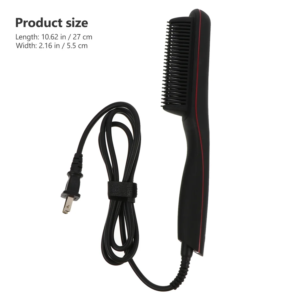 

Temperature Adjustment Hair Iron Brush Iron Heat Brush Straight Brush for Travel