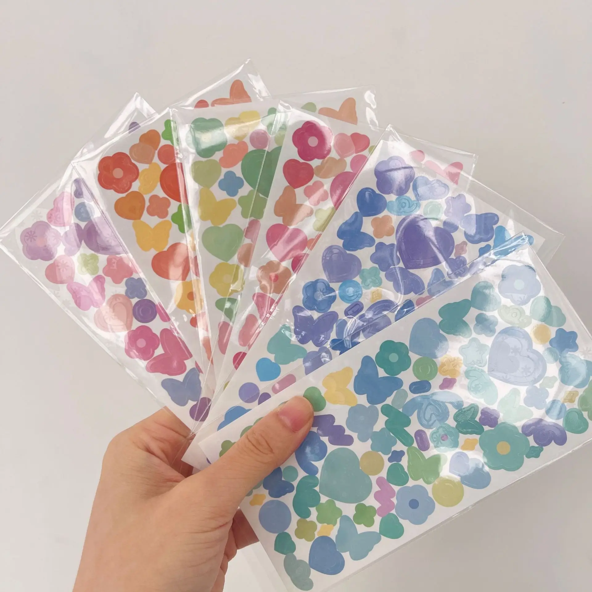 

Korea Ins Kawaii Butterfly Flower Ribbon Sticker Glitter Laser DIY Hand Account Calendar Material Decoration Sticker Stationery