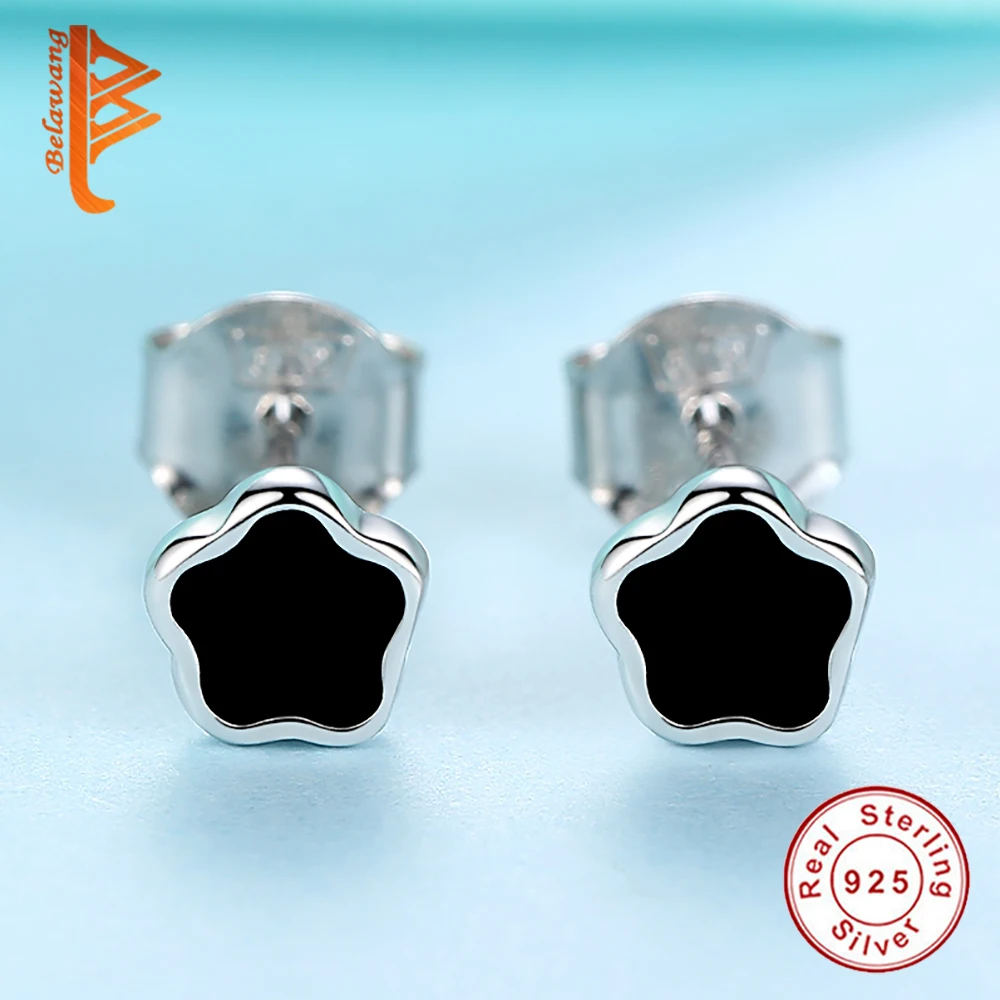 Женские серьги гвоздики из серебра 100% пробы с эмалью|heart stud earrings|fashion earringsstud earrings |