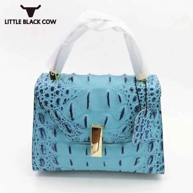 

OL Style Ladies Handbag Crocodile Print Small Crossbody Bags Famous Brand Fashion Genuine Leather Shoulder Flap Bag Female
