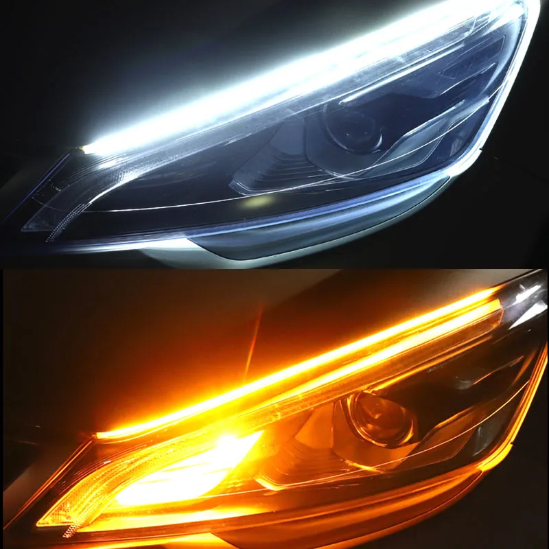 Сверхтонкие Автомобильные дневные ходовые огни 2x светодиодный сигнал поворота