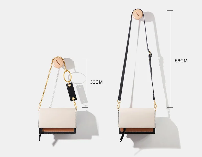 ESUFEIR Кожаная сумка на длинном ремне для женщин Vintage Flap Bag Модная цепочка с круглым кольцом Женская сумка через плечо Маленькие женские сумки