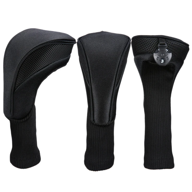 

Quality Black Golf Head Covers Driver 1 3 5 Fairway Woods Headcovers for Golf Club Fits All Fairway and Driver Clubs 3Pcs