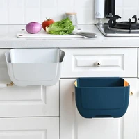 kitchen trash can wall mounted household folding car cabinet trash can classification living room bathroom storage artifact