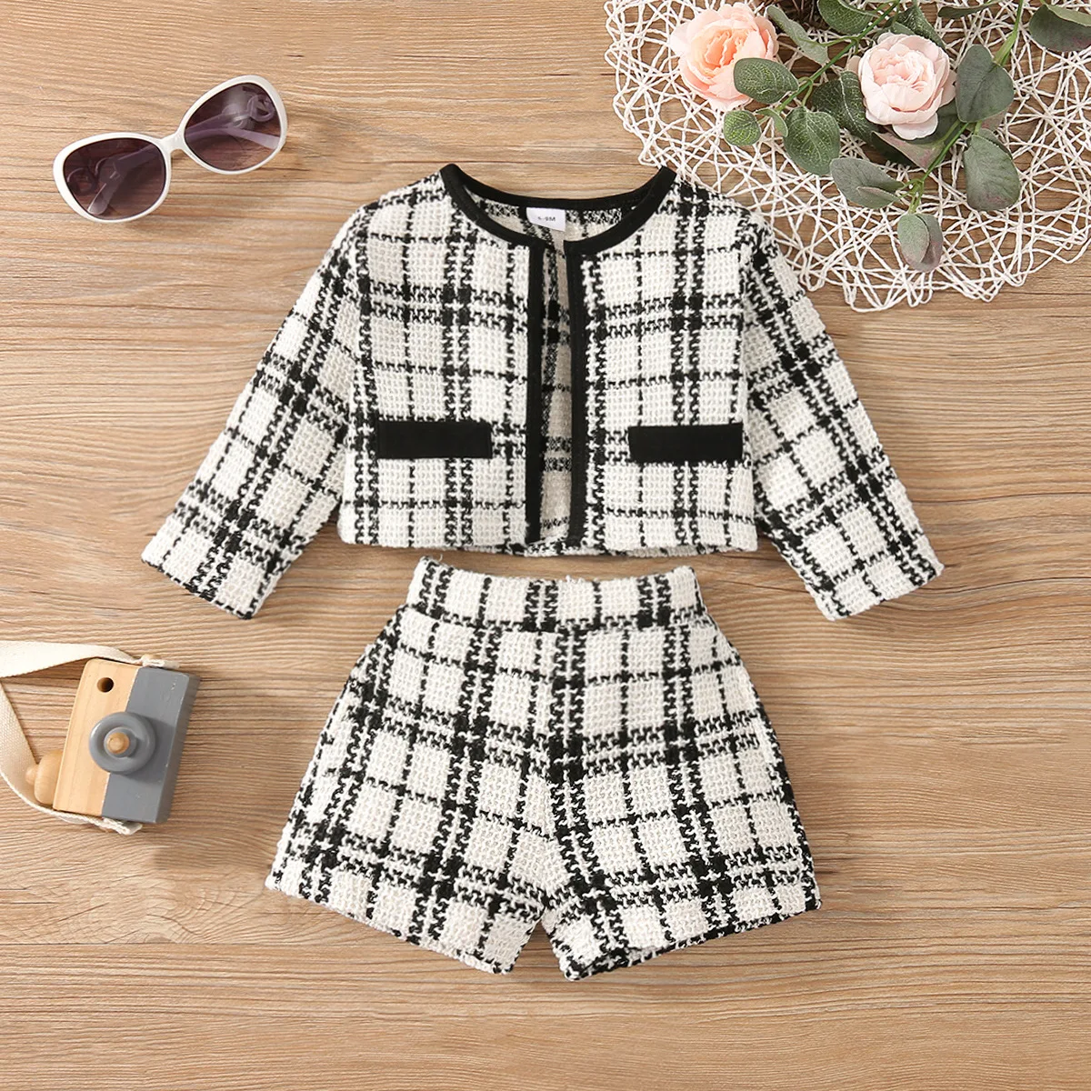 

Girls Classic Plaid Clothing Set Cardigan Jackets+Plaid Pants Baby Girl Kids Elegant Children Spring Autumn Clothes Outfits