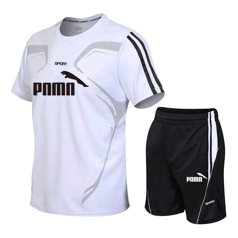 Мужской летний спортивный костюм мужской Модный повседневный комплект одежды