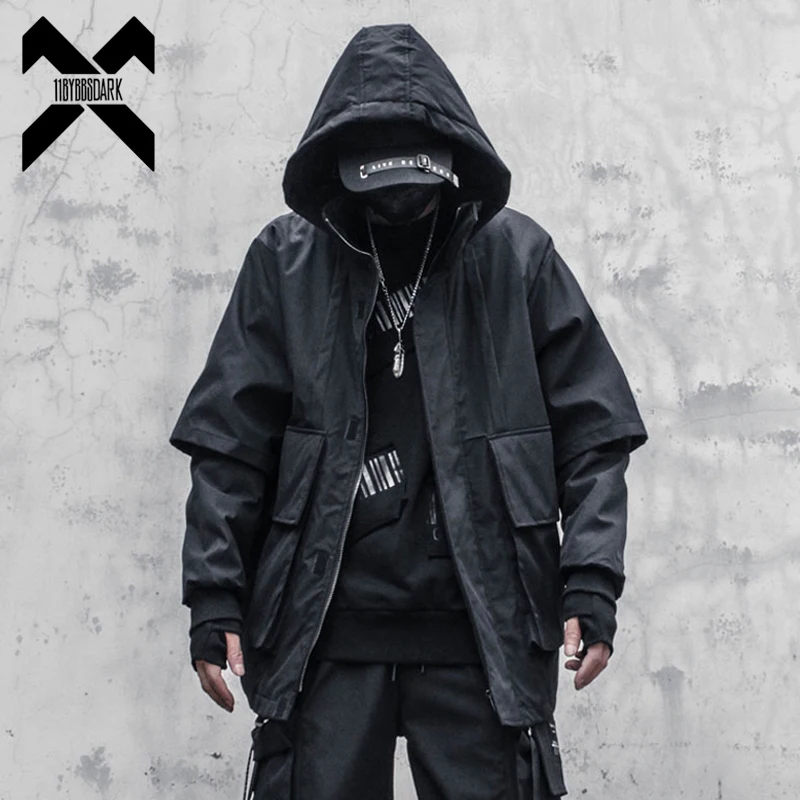 

11 BYBB'S DARK 2021 Winter Tactical Jackets Windbreaker Mens Function Hoody Jacket Hip Hop Streetwear Loose Coats WB425