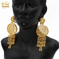aniid dubai bridal wedding earrings for women with tassels ethiopian golden long earring 2021 trend pendant gift african jewelry