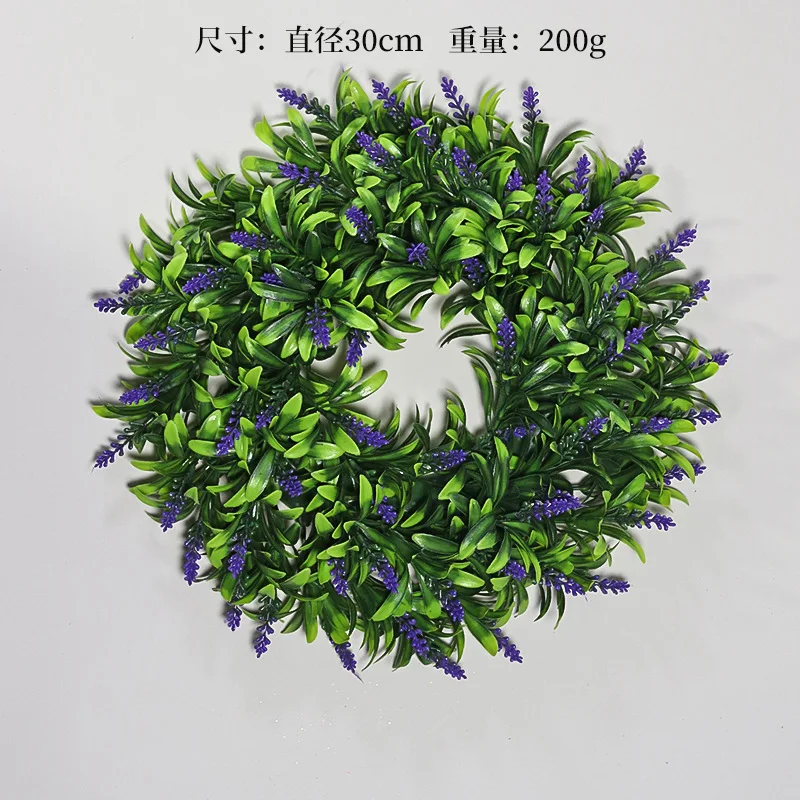 

Door Ring Idyllic American Simulation Green Plant Simulation Flower Door Decorative Garland Window Wall Decorative Pendant