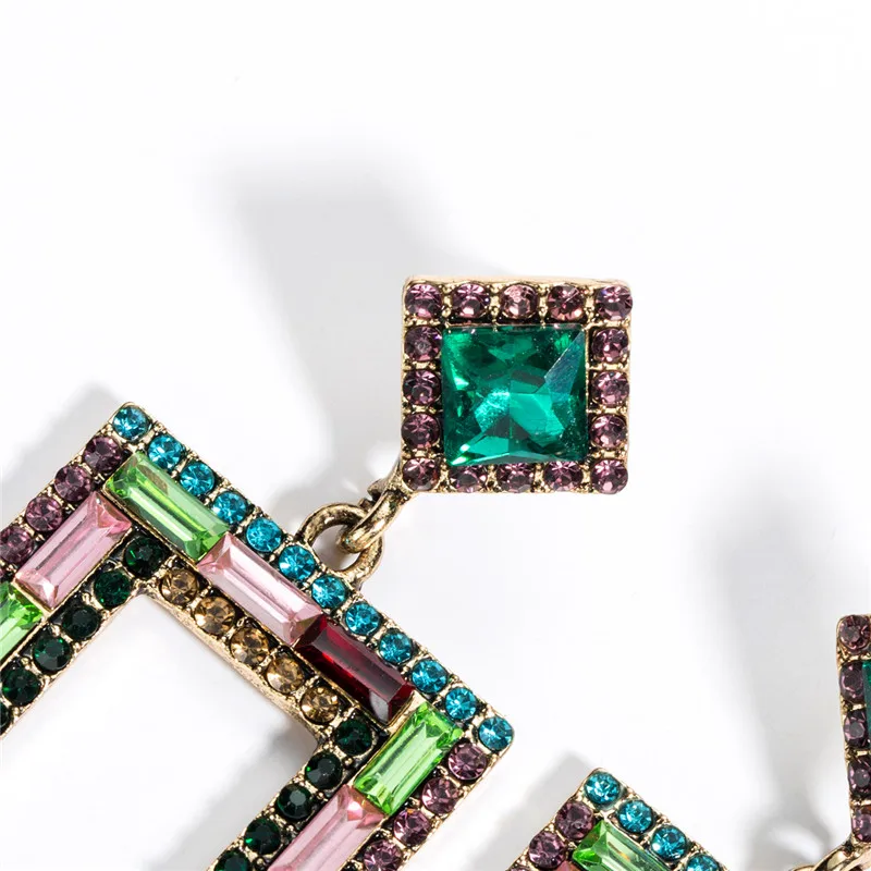 Модные серьги капли квадратной формы блестящие Женские аксессуары ювелирные