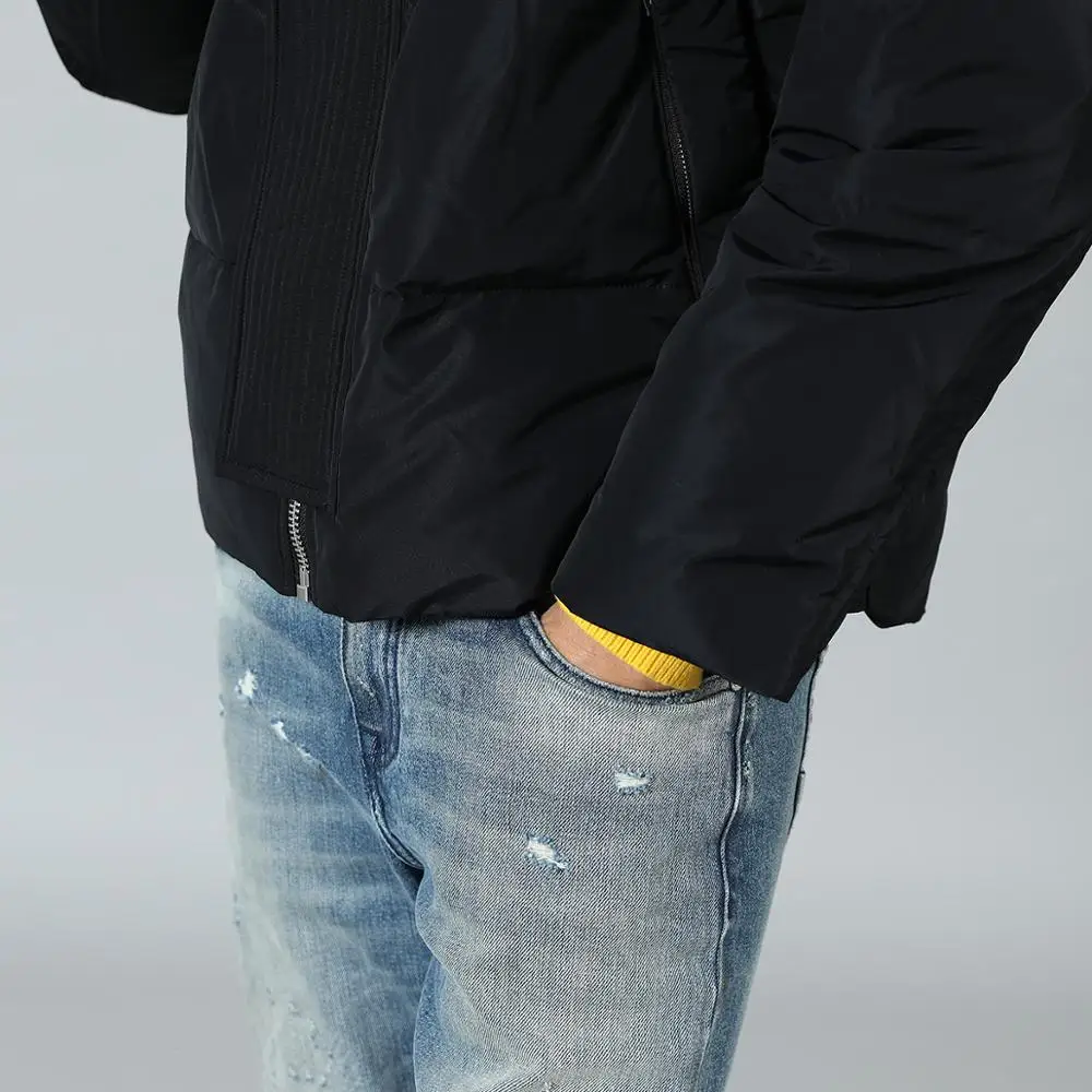 Мужская куртка SIMWOOD теплая куртка-пуховик серого цвета с высоким воротом и