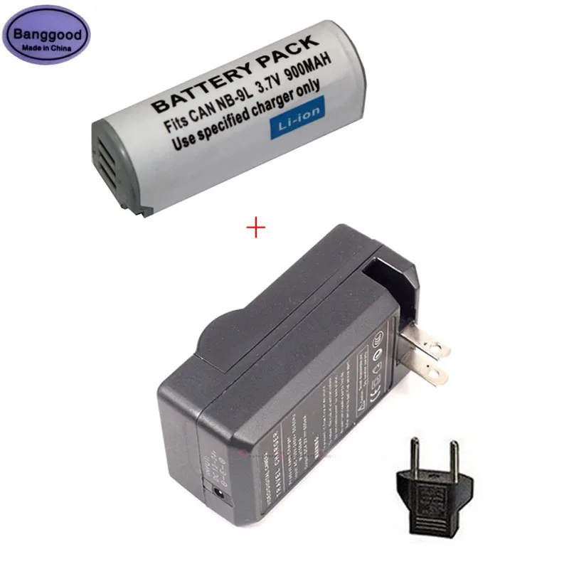 

3.7V 900mAh NB-9L NB9L Camera Battery + AC Charger For Canon Powershot SD4500 IS SD4500IS IXUS 1000 1100 HS IXUS 1000HS IXY 50S