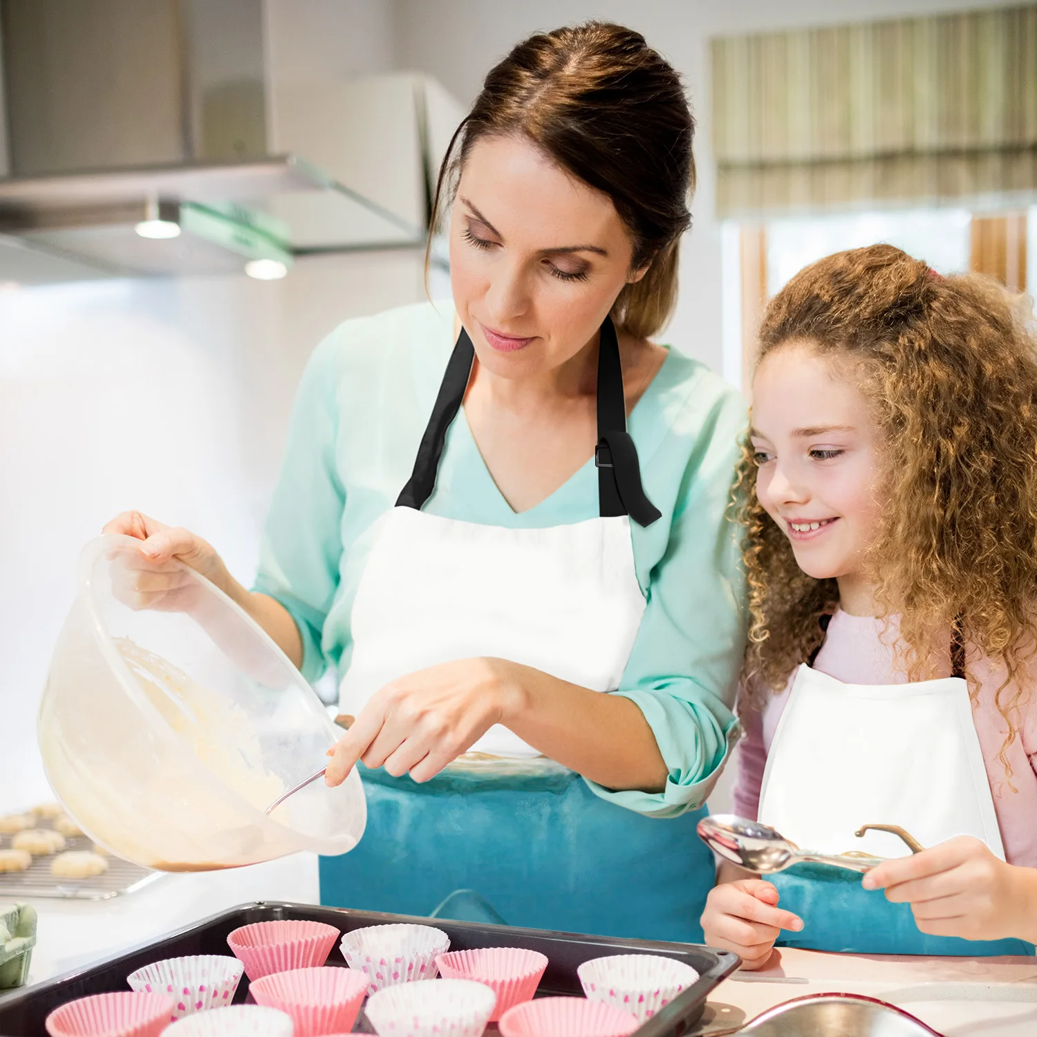 Фартук для женщин Акула глубокое море Короткий взрослых и детей манжета духовки