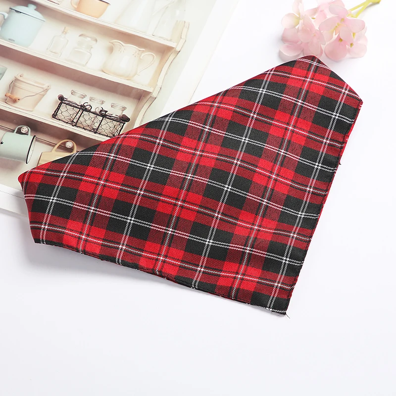 

Pets Supplies Cat Bib Small Dog Bandana Scarf Pet Accessories Towel Triangular Collar Bandage Washable Plaid Bow Ties Scarves