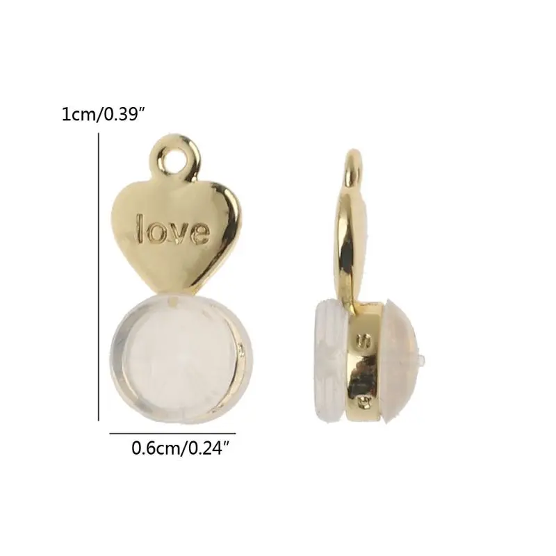 

10Pcs Heart Earring Back With DIY Hole Safe Ear Studs Nuts Earings Lifters Replacement for All Types of Earring Posts