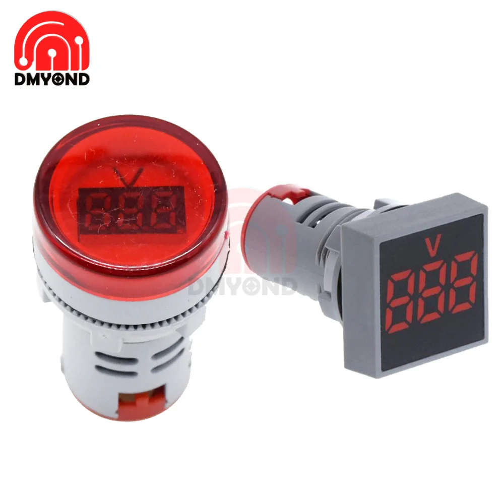 Цифровой вольтметр Амперметр 22 мм Круглый квадратный переменный ток 60 500 В 0 110 А