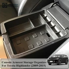 Для подлокотника Toyota Highlander 2009-2015 центральный подлокотник коробка для хранения Контейнер держатель лоток автомобильный органайзер для Highlander 09-15