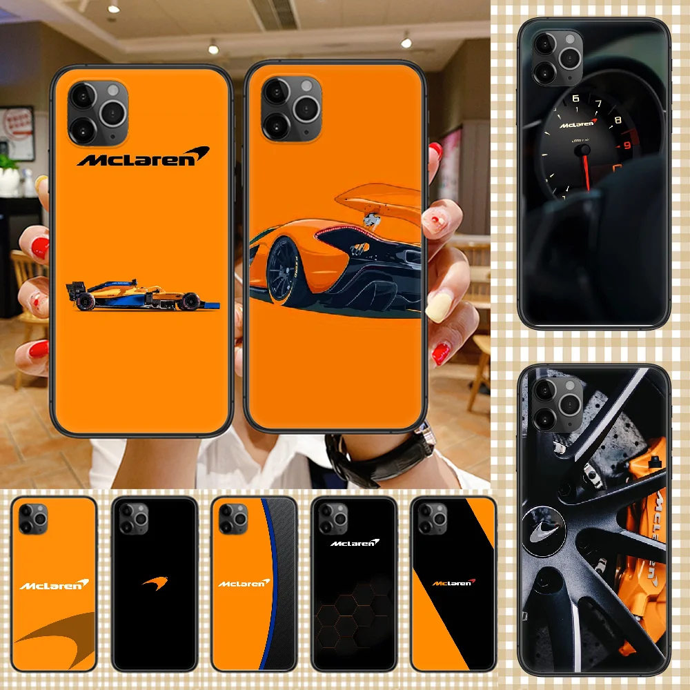 

McLaren Car Logo Phone Case Cover Hull For iphone 5 5s se 2 6 6s 7 8 12 mini plus X XS XR 11 PRO MAX black soft cell cover 3D
