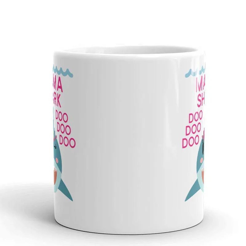 &quotАкула I Love Mama&quot уникальный Керамика Кофе кружка/чашки (11 oz. Нажмите на