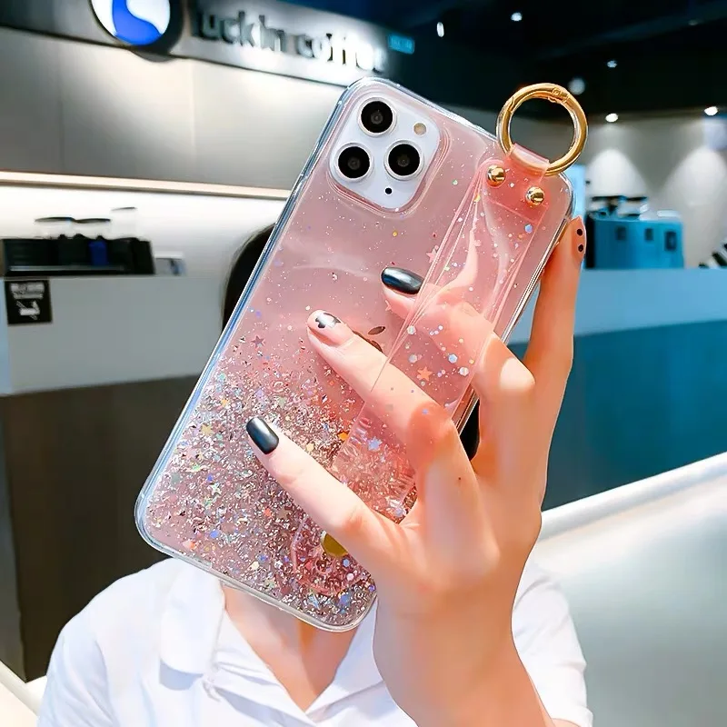 Мягкий силиконовый чехол с держателем на запястье и кольцом для Huawei P9 P10 P20 P30 Plus Lite