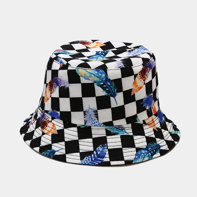 

New plant print pattern fisherman hat for men and women couples cotton comfortable leisure outdoor sun-proof sun hat