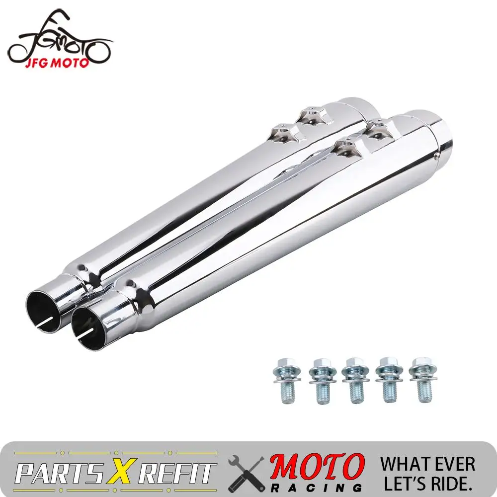 

For Harley Touring Bagger Models Dresser Road King Electra Glide 1995-2016 Motorcycle Chrome Exhaust Pipe With Mounting Hardware