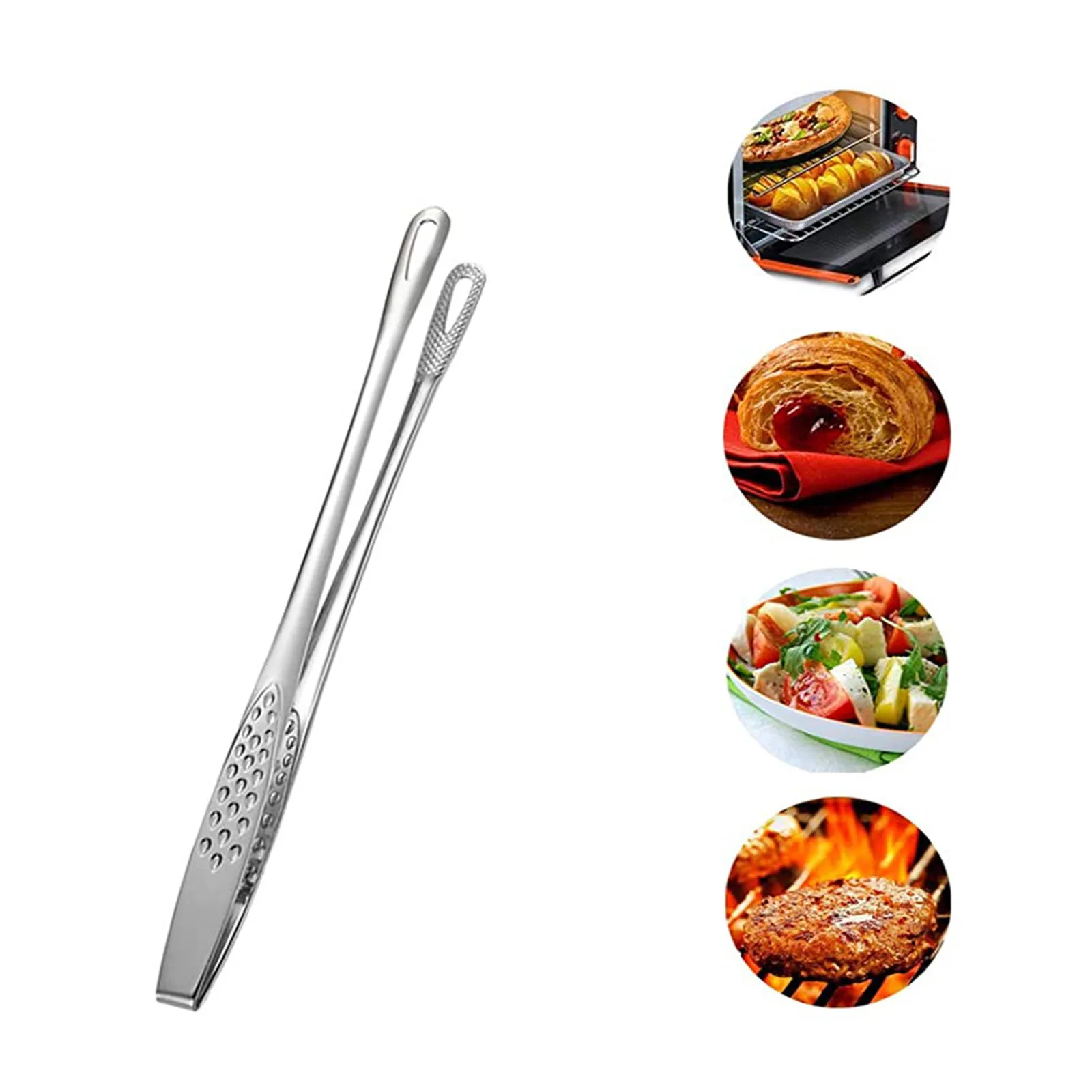 

1pc Stainless Steel Food Tongs Kitchen Utensils Buffet Cooking Tool Anti Heat Bread Clip Pastry Clamp Barbecue Kitchen Tong S-L