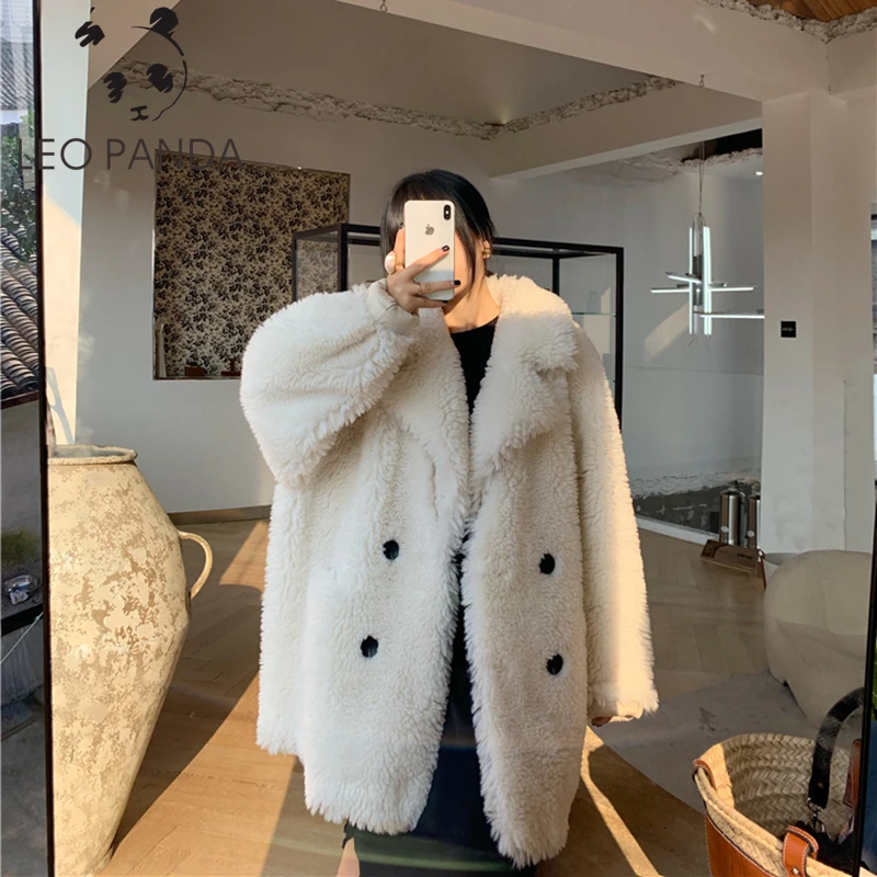 Шуба женская теплая большого размера из искусственного меха | Женская одежда