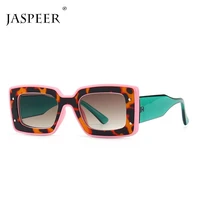 jaspeer retro ladies sun glasses uv400 brown leopard thick frame square sunglasses for women 2022 female summer style gifts