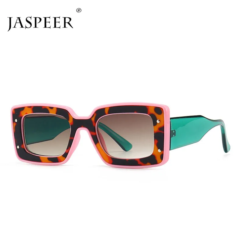 Женские солнцезащитные очки JASPEER в стиле ретро UV400 коричневые толстой оправе