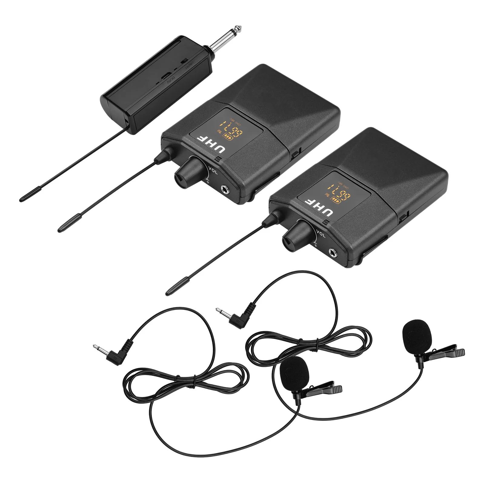 Muslady UHF Беспроводной микрофон Системы с ПЕТЛИЧНЫХ микрофонов тела-pack передатчик и