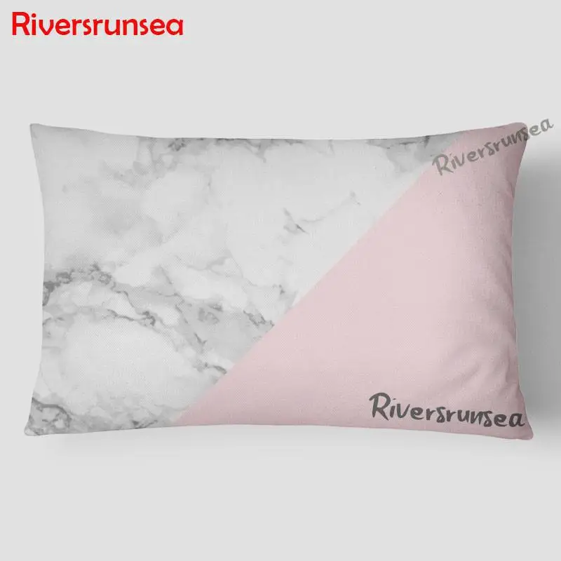 Simple Black And White Geometric Marble Cushion Cover Nordic Yellow Gray Graffiti Throw Pillow Cases 30*50cm For Home Bedside | Дом и сад