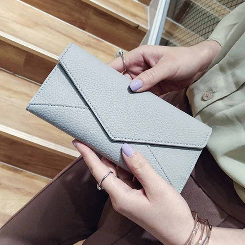 2019 Модный женский кошелек из искусственной кожи с отделением для карт длинный