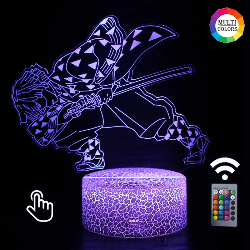 

3D Night Light Anime Demon Slayer Acrylic Led Agatsuma Zenitsu Figure for Kids Child Bedroom Decor Cool Kimetsu No Yaiba Lamp