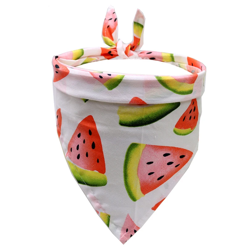 

Summer Dogs Bandanas Bibs Watermelon Pattern Small Dog Cat Scarf Comfortable Adjustable Dogs Triangular Bandage Pets Supply