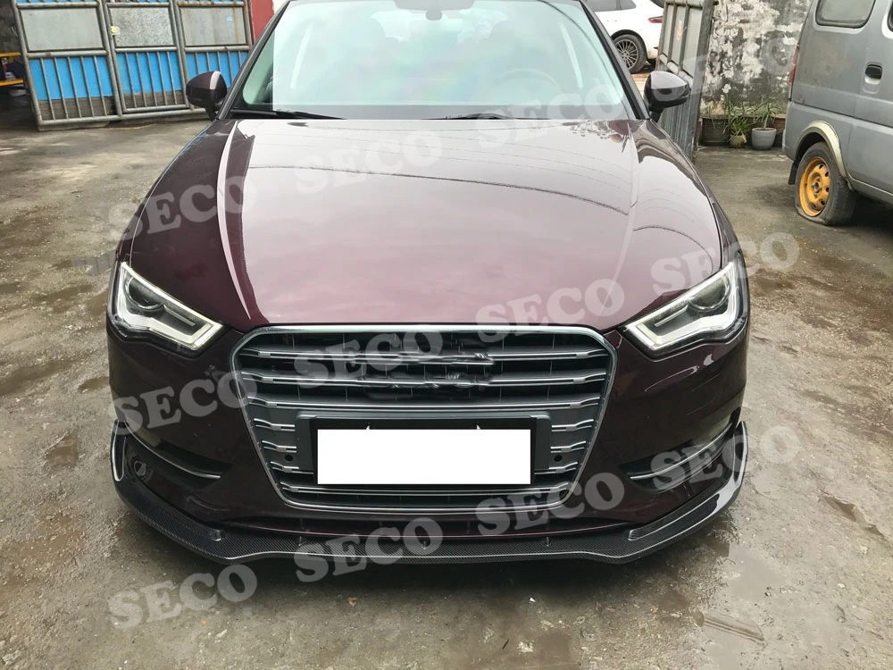 Для Audi A3 Sline S3 Седан 4 двери передний спойлер для губ карбоновое волокно головка бампер Лопата автомобильный Стайлинг