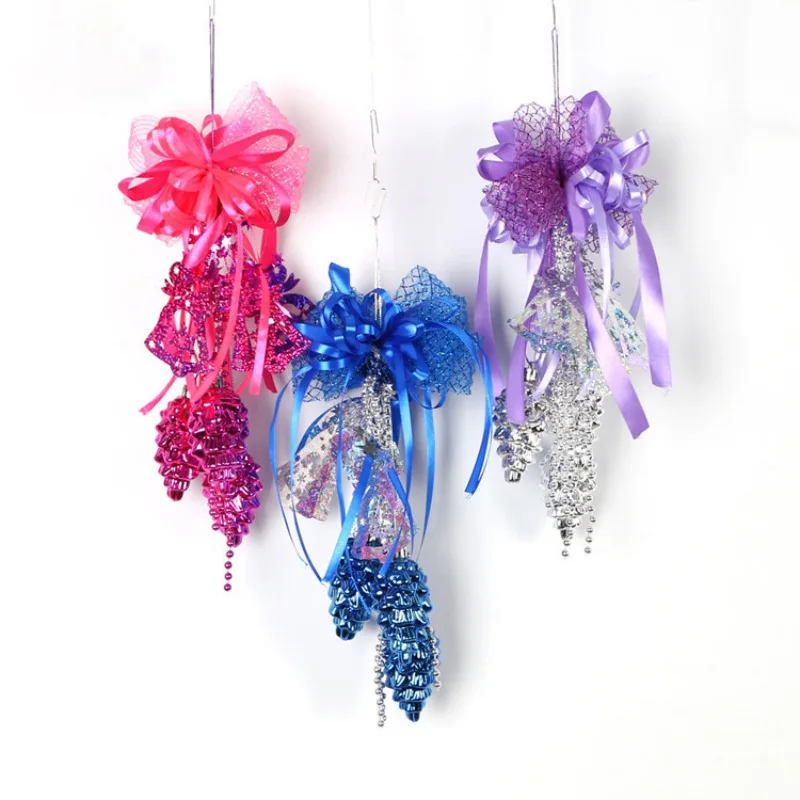 Рождественские украшения для дома ручной работы сосновые шишки банты