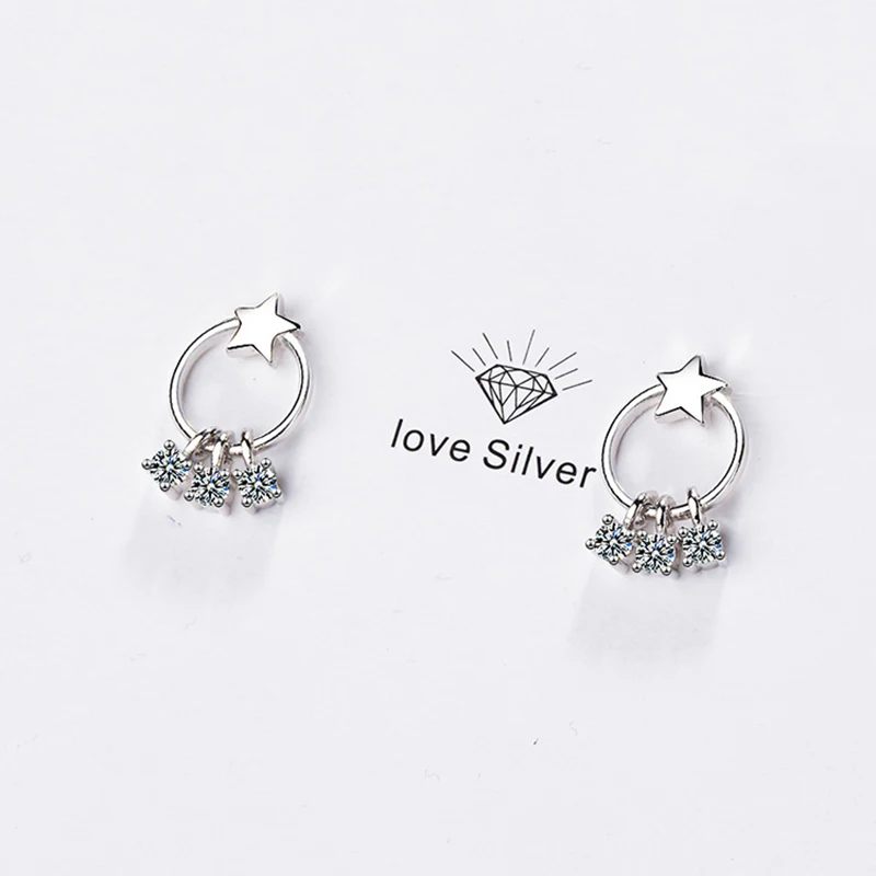 Женские серьги подвески MEETSOFT гипоаллергенные из стерлингового серебра 925 пробы с