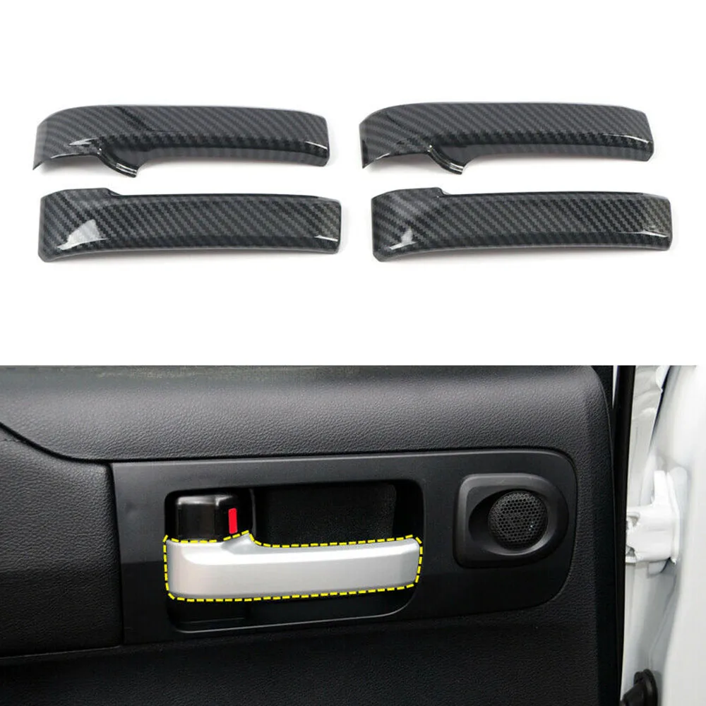 

Easy installed Inner Handle Cover Trim Decoration Decor Carbon Fiber Black 4 pcs Practical to use