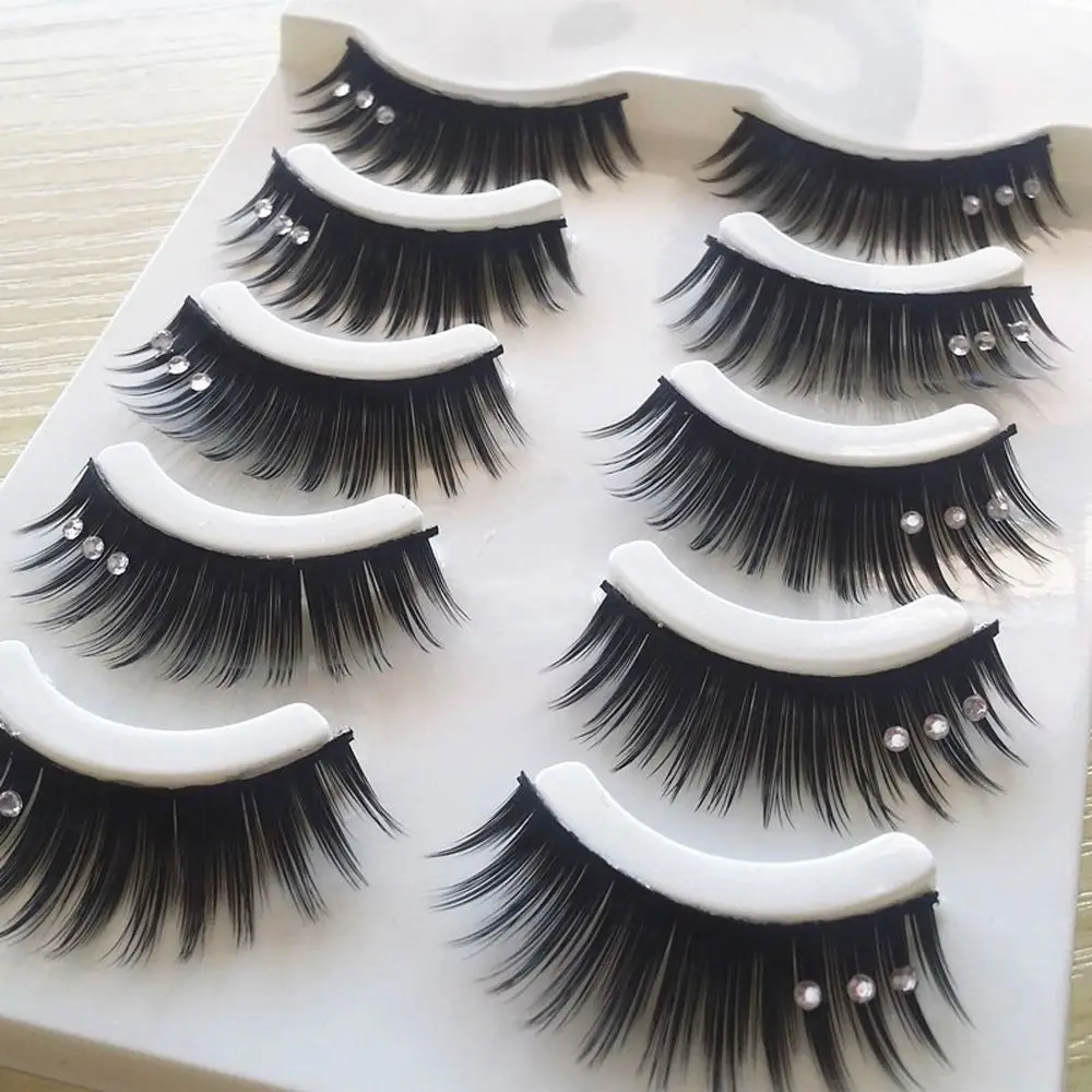 5 пар накладные ресницы со стразами стразами|Накладные ресницы| |