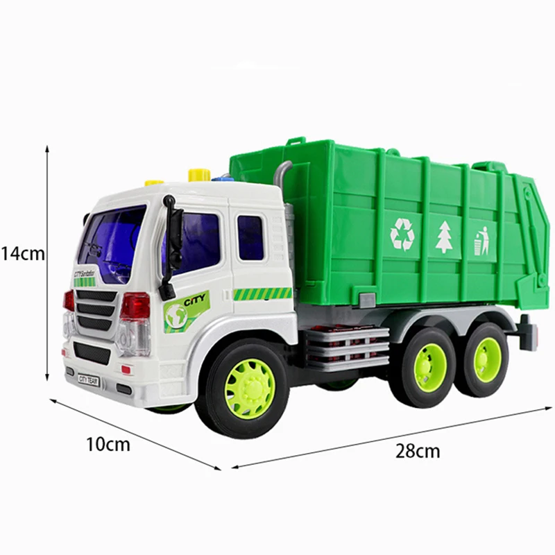 1:16 Pull Back Sanitation Garbage Trucks With Sound and Light Simulation Crane Baby Story Machine Educational Toys Gifts |