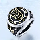 Кольцо мужское из титановой стали, золотого и серебряного цвета