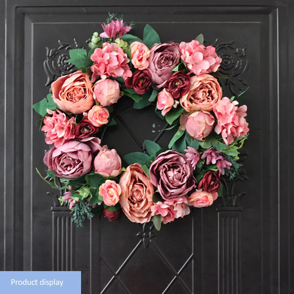 Искусственные цветы розы дверной молоток Имитация шелковый венок пенопластовая